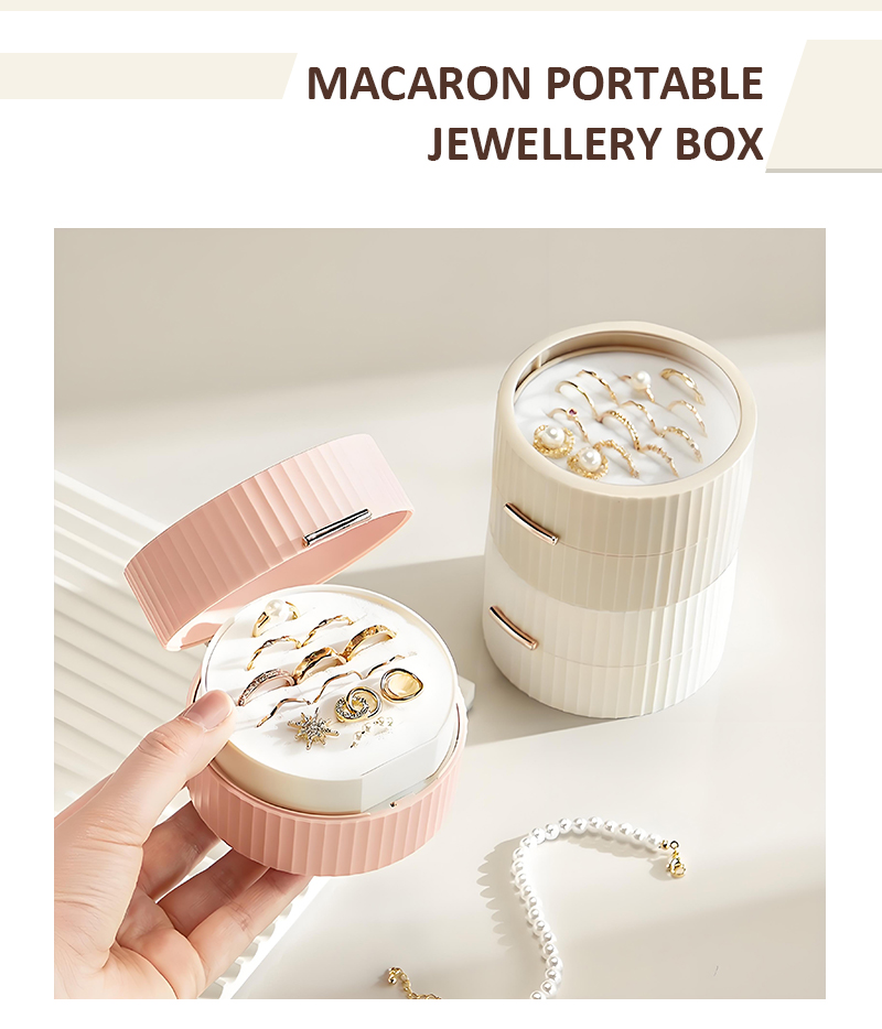 Hot New Light Luxury Mini Jewelry Box Plastic Portable Round Jewellery Storage Box with Magnetic Clasp factory