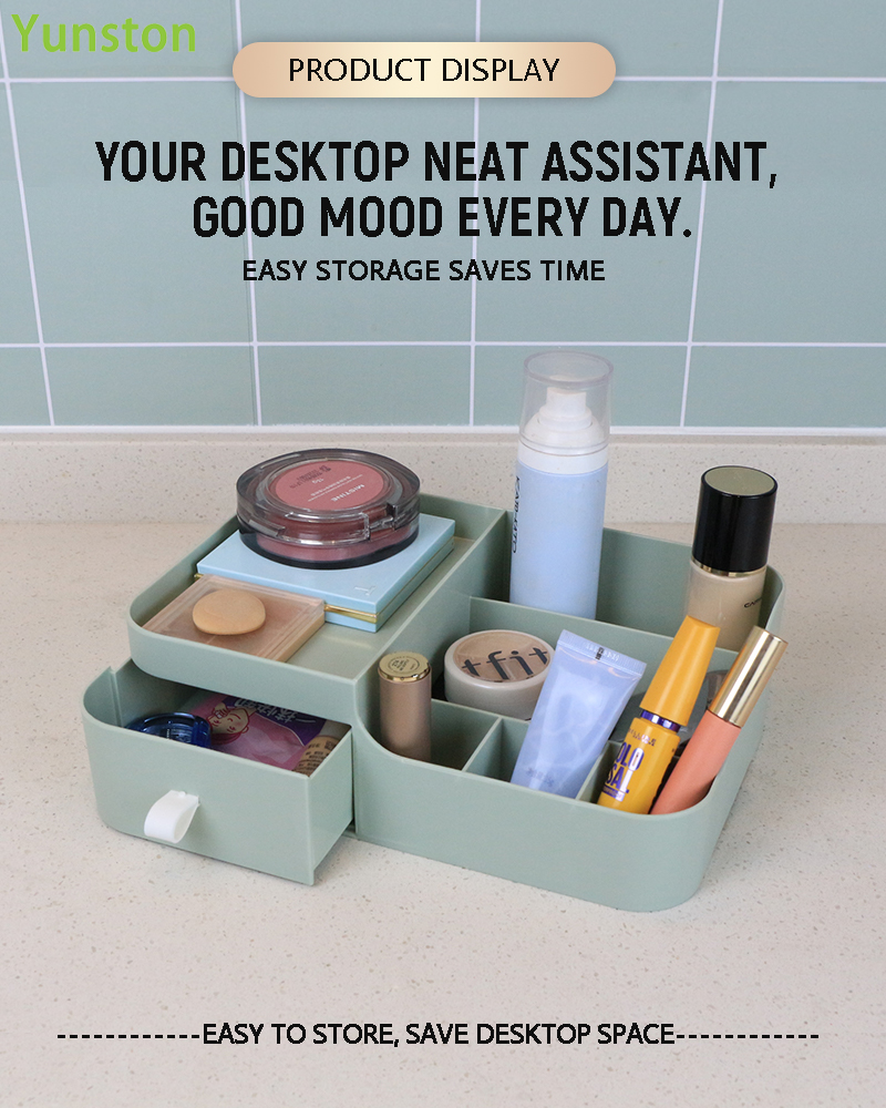 Multifunctional Plastic Desktop Storage Box for Makeup Jewelry Office Tools Convenient Sundries Organization for Bedroom Office factory