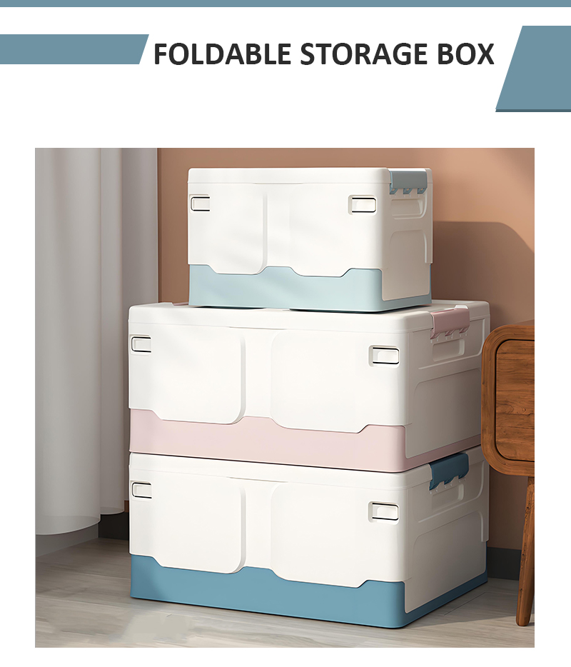 Stackable & Foldable Household Storage Container Square PP Plastic Collapsible Book & Sundries Organizer for Cloth & Toy Storage manufacture