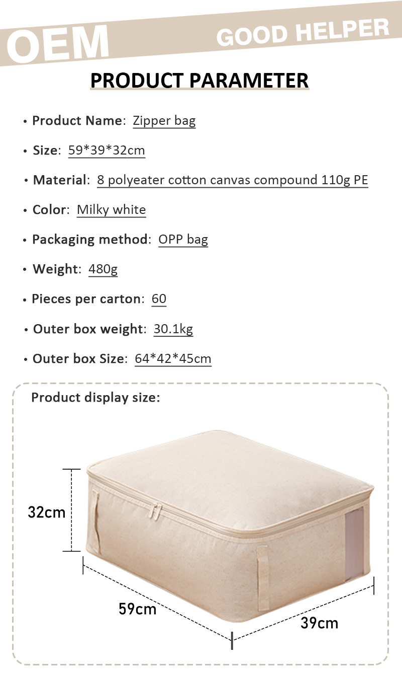 High Quality Foldable Cotton Linen Fabric Clothes Quilt Comforter Underwear Organizer Multi-Size Wardrobe Cloth Storage Bags factory
