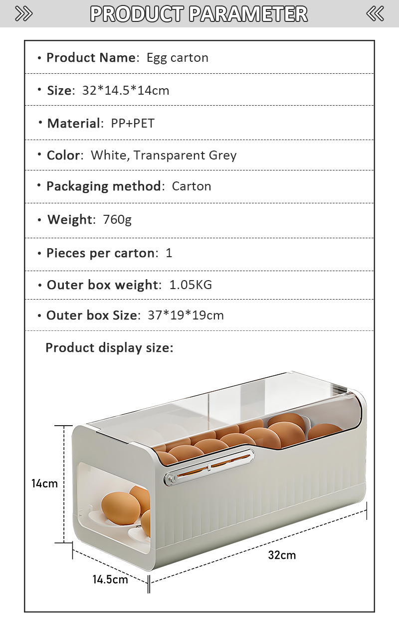 Hot Selling 2-Layer White PP Plastic Storage Container Detachable Fresh Egg Organizer GLOSSY Techniques Egg Dispenser Timer details