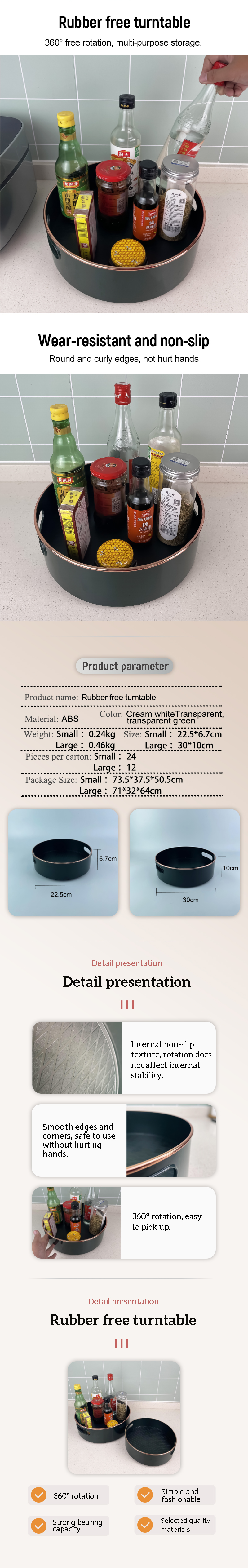 360 Rotating Kitchen Seasoning Storage Rack Multifunctional Table Condiment Tray Perfume Bottle Storage Box supplier