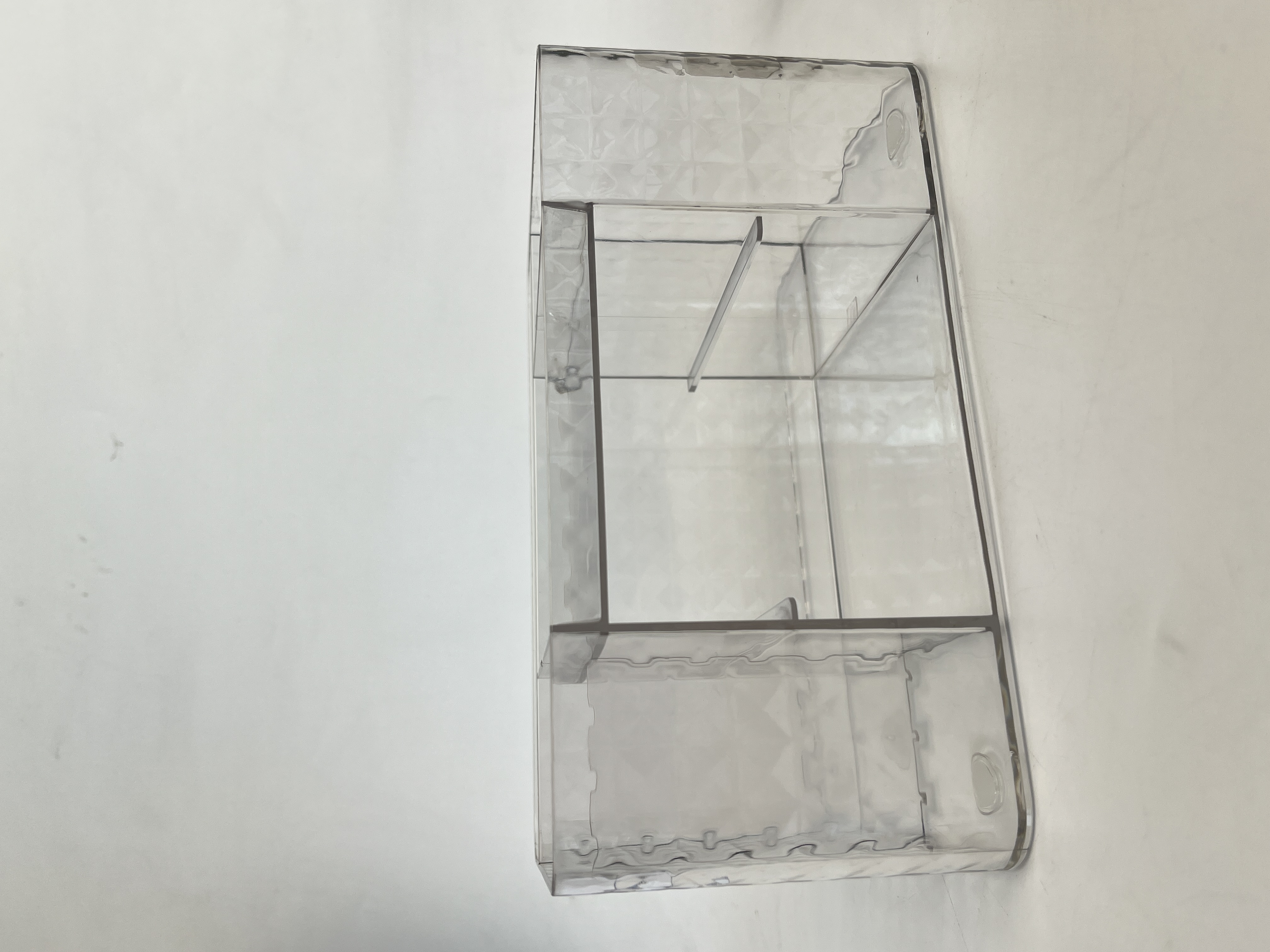 New Stock High Quality Simple Design Cleaning Desktop Convenient Diamond Patterned Pen Holder Transparent Storage Box manufacture