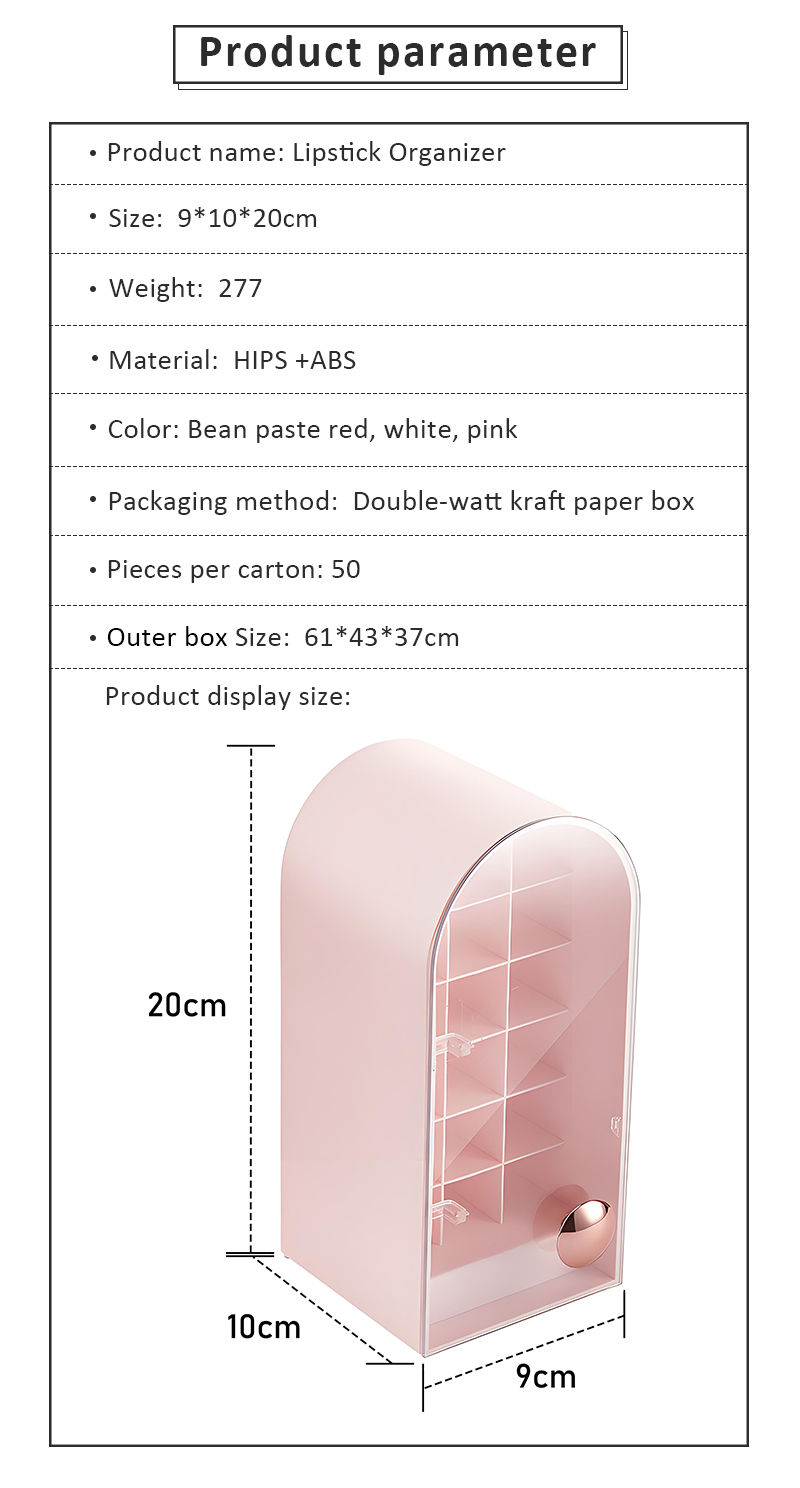 Dustproof Lipstick Organizer Lip Balm Holder Shelf Rack 18 Slots Lipstick Storage Box Lipsticks Display Stand factory
