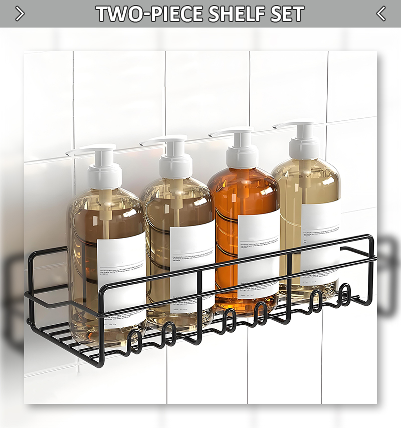 Rustproof Stainless Steel Bathroom Organizer Adhesive Shower Caddy Shelf for inside Shower Metal Washroom Organizer supplier
