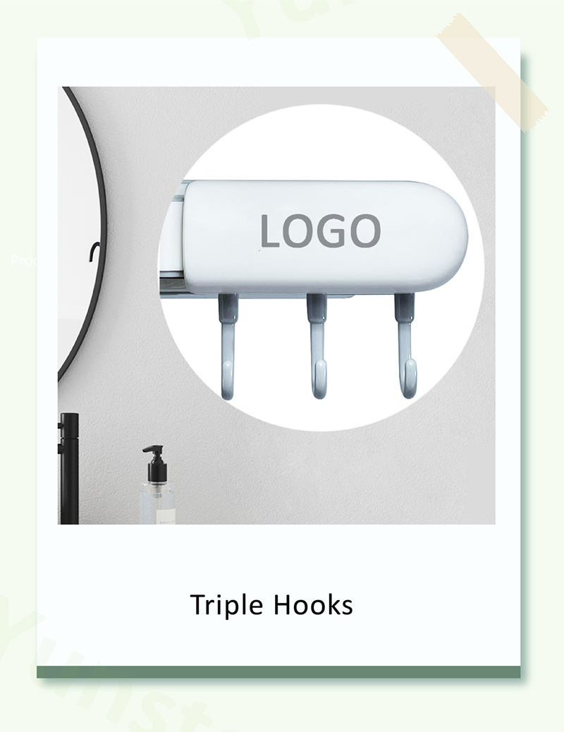 Hot Sale Plastic Wall Mounted Hole-free with Hooks Broom Mop Storage Rack Bathroom Bathroom Balcony supplier