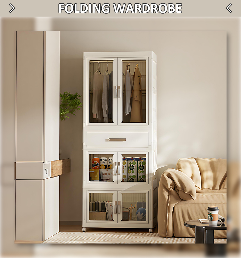 Hot Selling White Portable Foldable Plastic Wardrobe Multifunctional Conveniently Assembled for Bedroom Living Room Bathroom factory