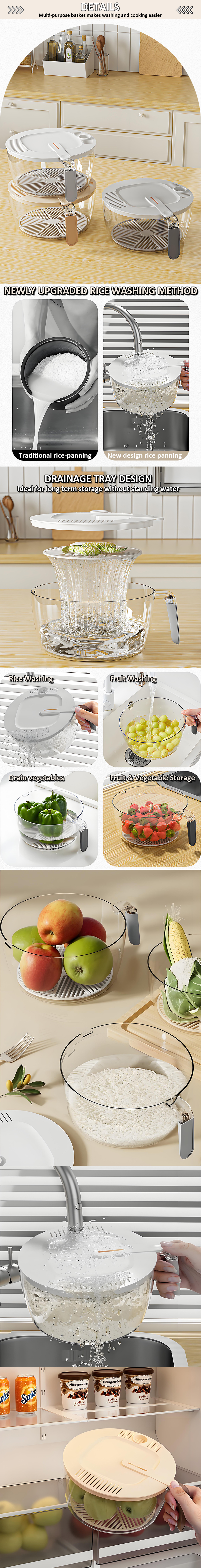 Food Grade Plastic Kitchen Multifunctional Vegetable Cutter Slicer Transparent Fruits Drain Basket 2 in 1 Vegetable Grater factory