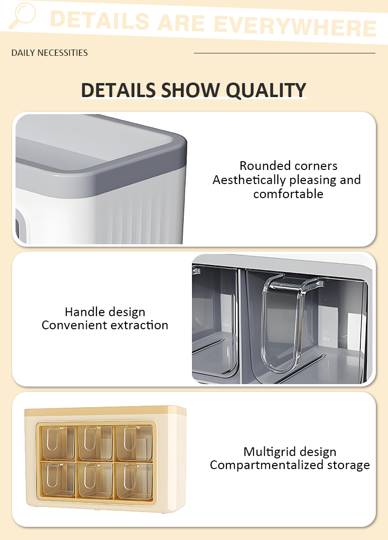 Wholesale Modern European Style 6-Compartment Plastic Spice Box Dual-Use Stand Wall-Mounted Hot Sale Food Storage Container manufacture