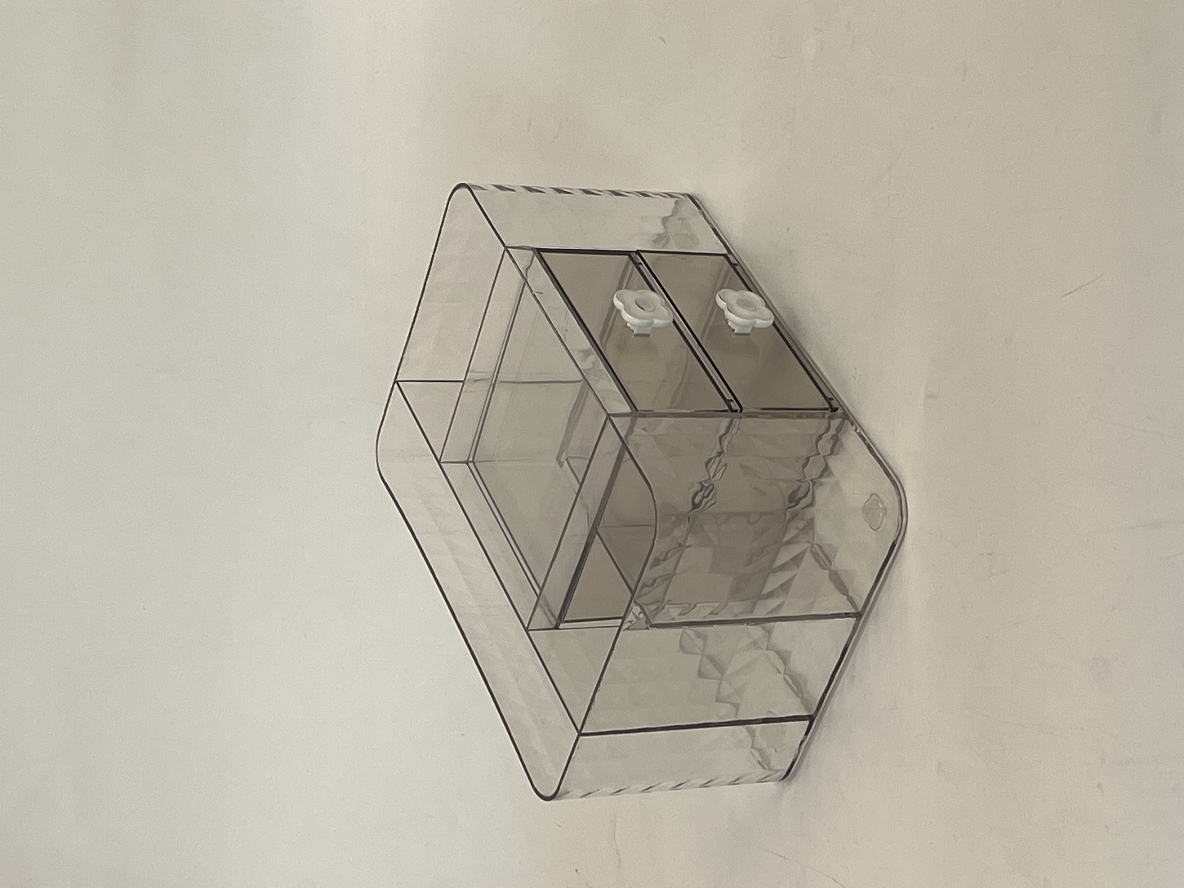 New Stock High Quality Simple Design Cleaning Desktop Convenient Diamond Patterned Pen Holder Transparent Storage Box details