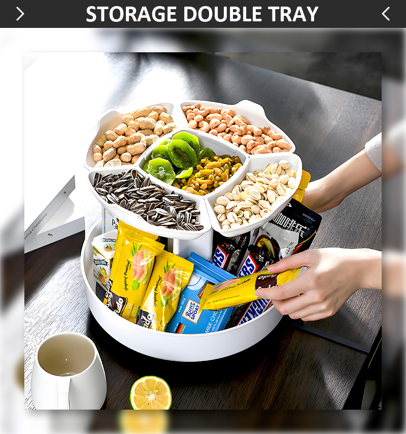 Hot Sale 360 Degree Rotating White Removable Double Layer Hotpot Tray Eco-Friendly Storage Boxes & Bins supplier