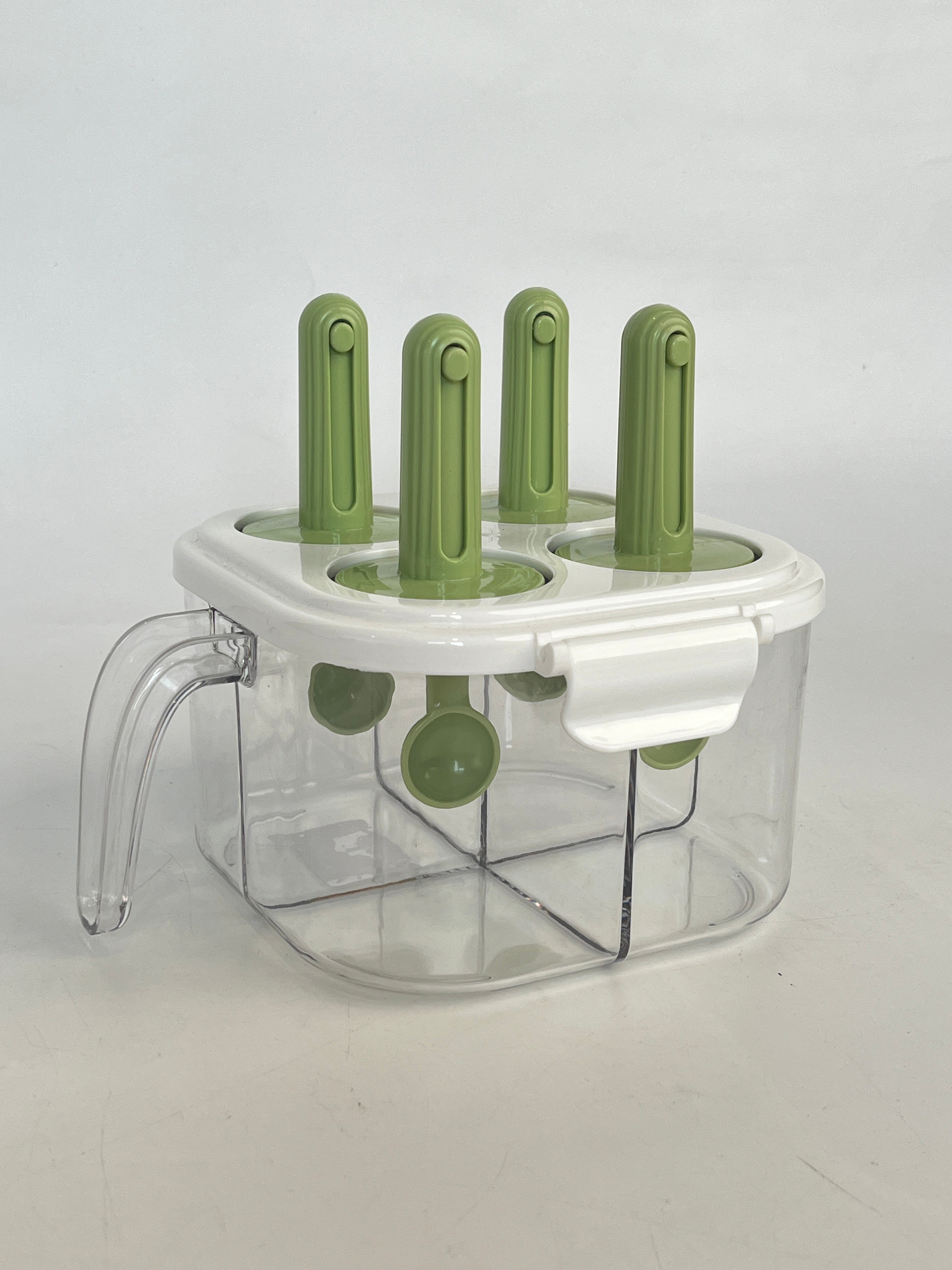 Wholesale Portable Durable Eco-friendly Kitchen Drawer Storage Box White Green Quarter Grid Seasoning Storage Box details