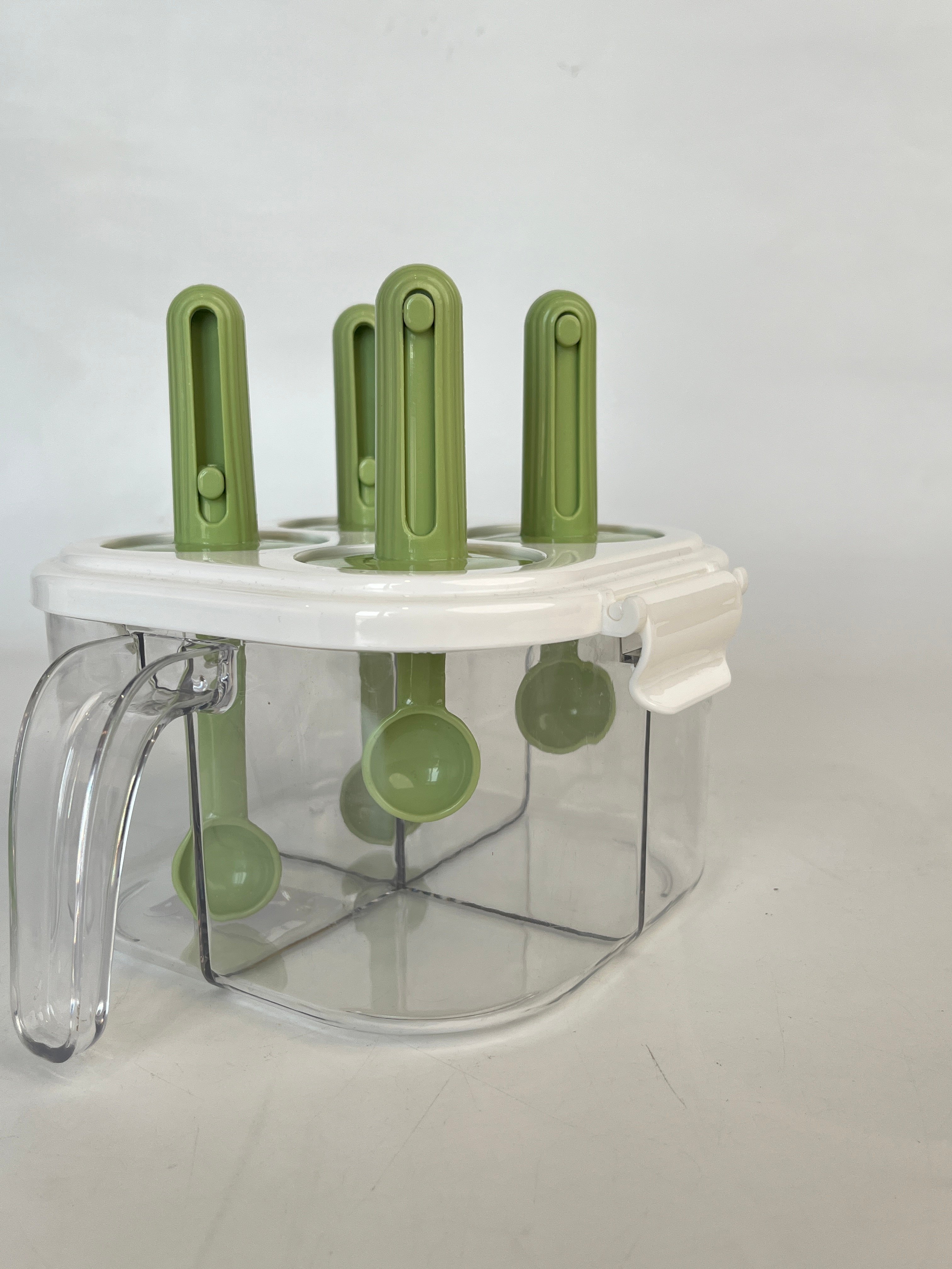 Wholesale Portable Durable Eco-friendly Kitchen Drawer Storage Box White Green Quarter Grid Seasoning Storage Box details