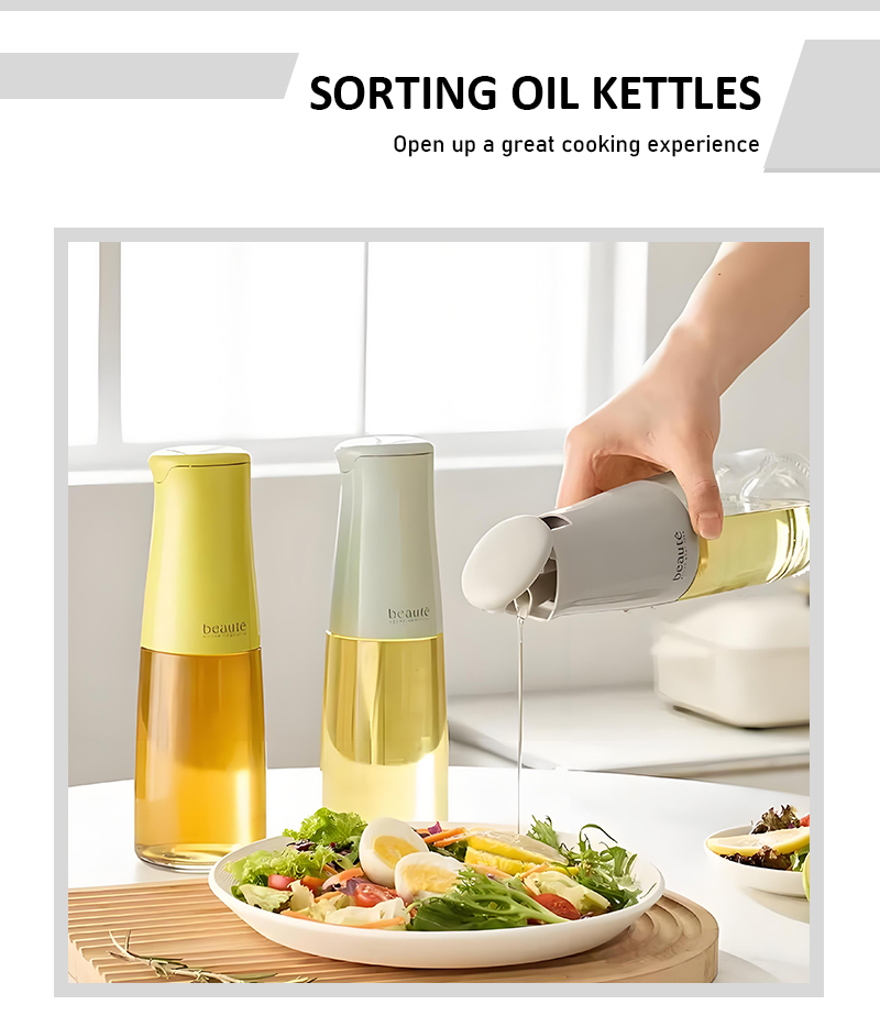 Hot Home Use Automatic Opening and Closing Gravity Glass Oil Pot with Lid Condiment Bottle Vinegar Bottle Oil Bottle supplier