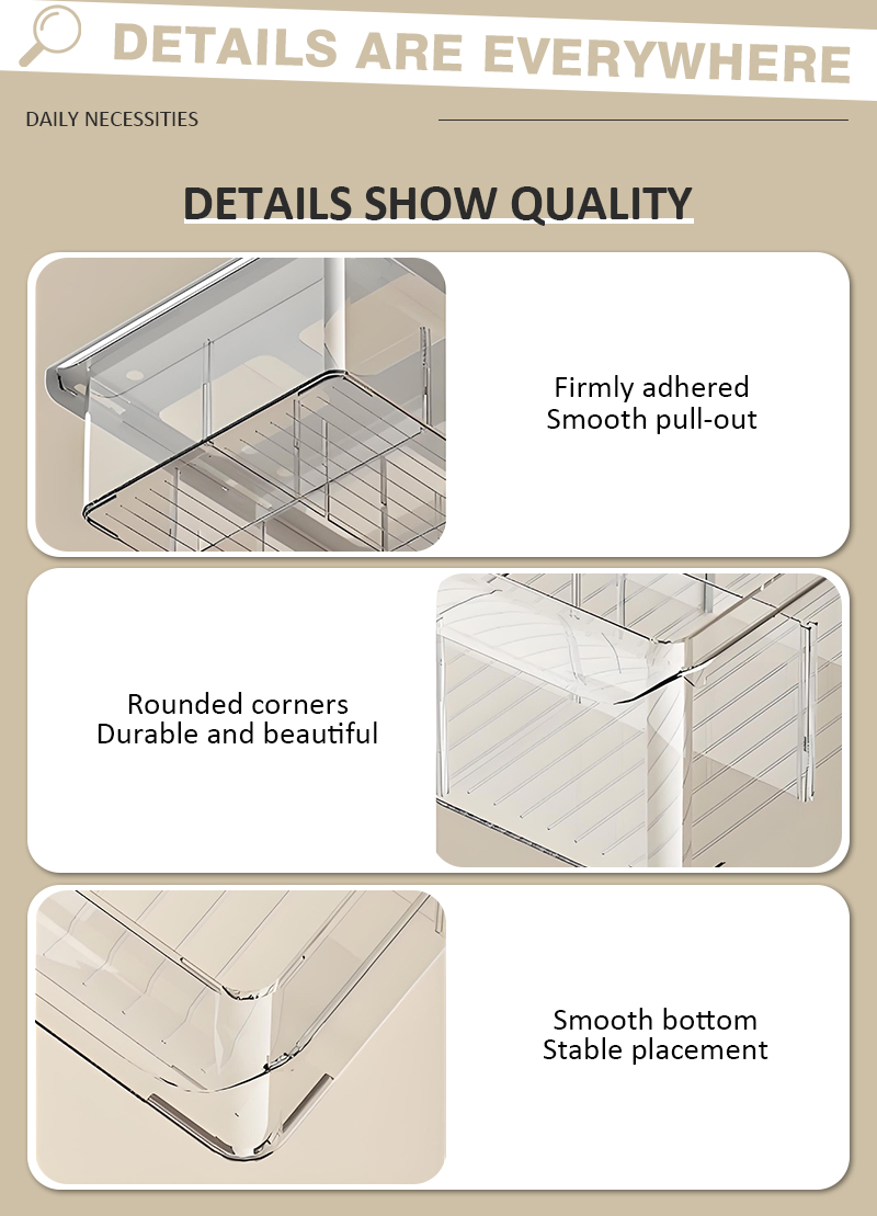 Wholesale Rectangle-Shaped Transparent Plastic Multi-Compartment Wall-Mounted Drawer Detachable Underwear Storage Box Hot Sale factory