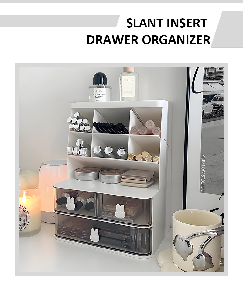 Hot Products Large-capacity Multifunctional Drawer Organizer Desk Cosmetic Organizer Slant Insert Pen Holder supplier