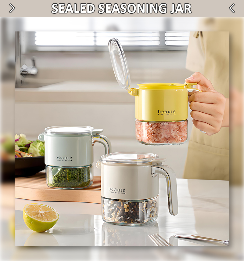 Large Capacity Press-Sealed Glass and PET Spice Seasoning Box Cross-Border Moisture-Proof Kitchen Food Storage Container factory