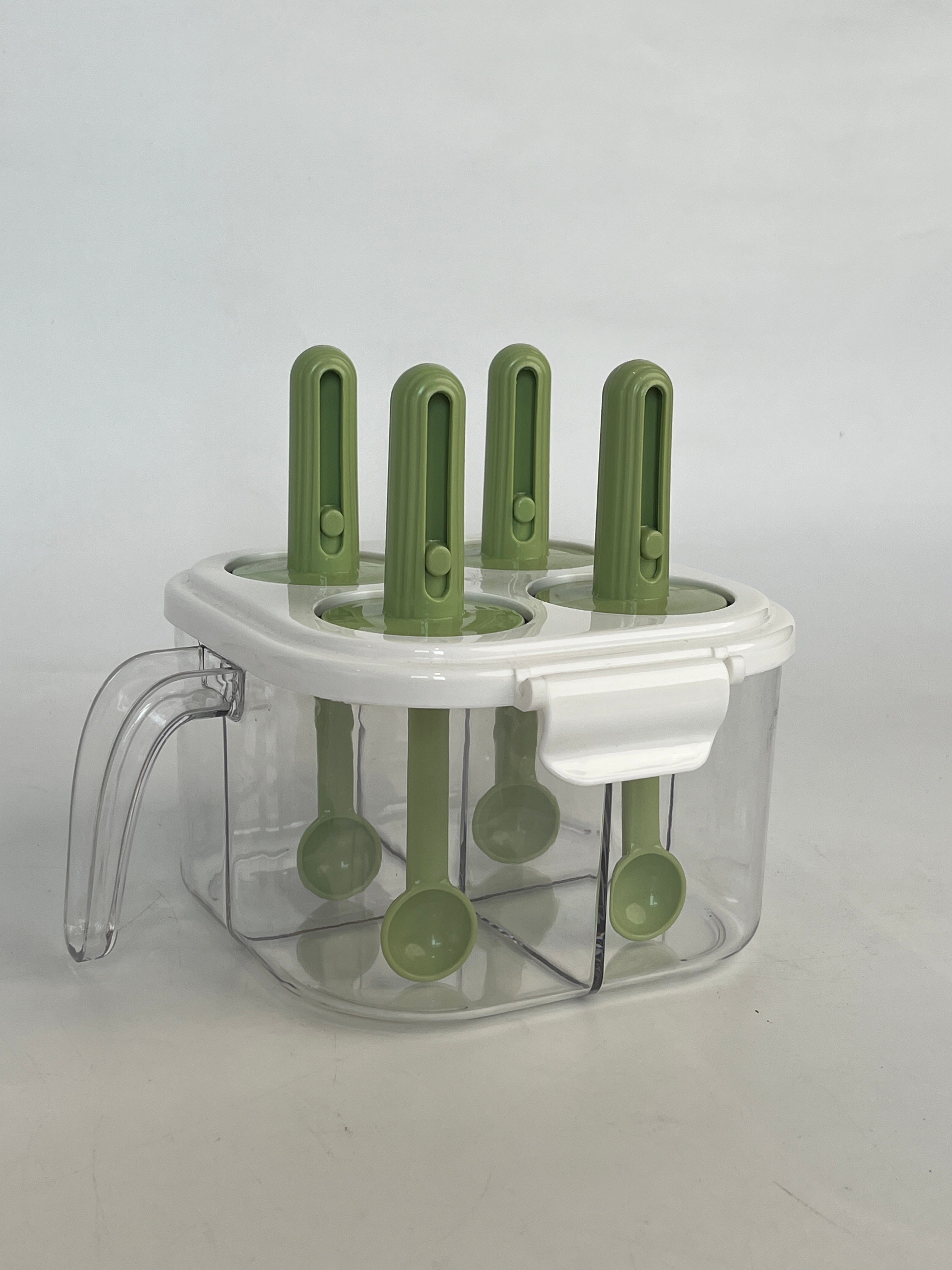 Wholesale Portable Durable Eco-friendly Kitchen Drawer Storage Box White Green Quarter Grid Seasoning Storage Box details