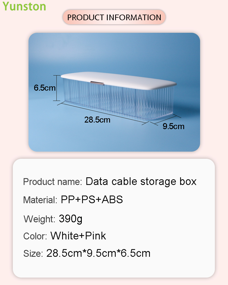 Dustproof Transparent Plastic Storage Box for USB Data Cable Rectangle Shape Cover Included factory