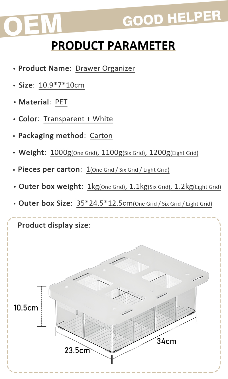 Wholesale Rectangle-Shaped Transparent Plastic Multi-Compartment Wall-Mounted Drawer Detachable Underwear Storage Box Hot Sale factory