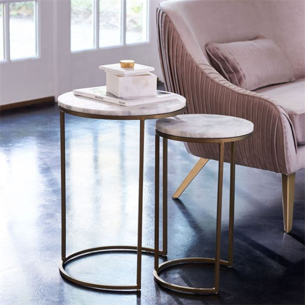 Elevate your interior design with elegant marble nesting side tables