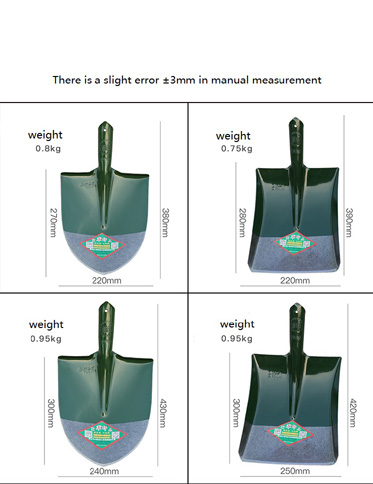 Farm Tools Flat Mouth Shovel Head Garden Tools Square Spade Shovel With Wood Handle details