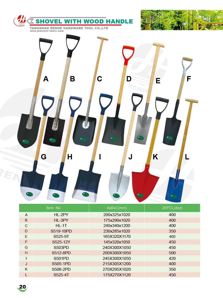 Factory Direct Produce Farming Agricultural Tools 50Mn Steel Spades  Shovels with Wood Handle manufacture