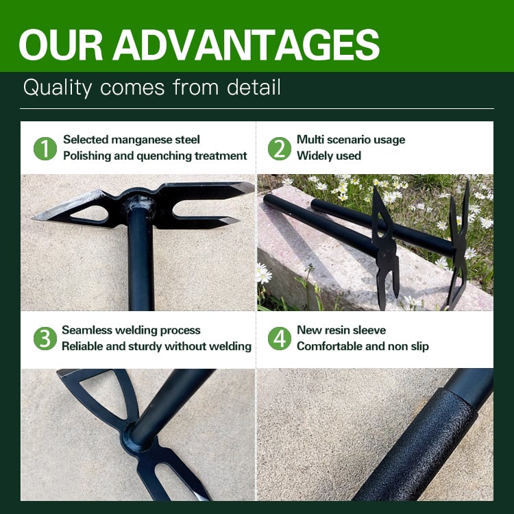 Multifunctional Customizable Farming Weeding Tool Small Garden Hoe with Steel Wood Handle manufacture