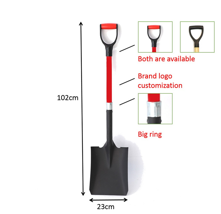 Good Quality Farming Tools Carbon Steel Garden Shovel With Fiberglass Handle supplier