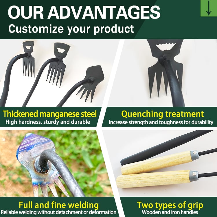 Chinese Factory Small Garden Hoe Durable Multifunction Farming Weeding Tool with Steel Wood Handle factory