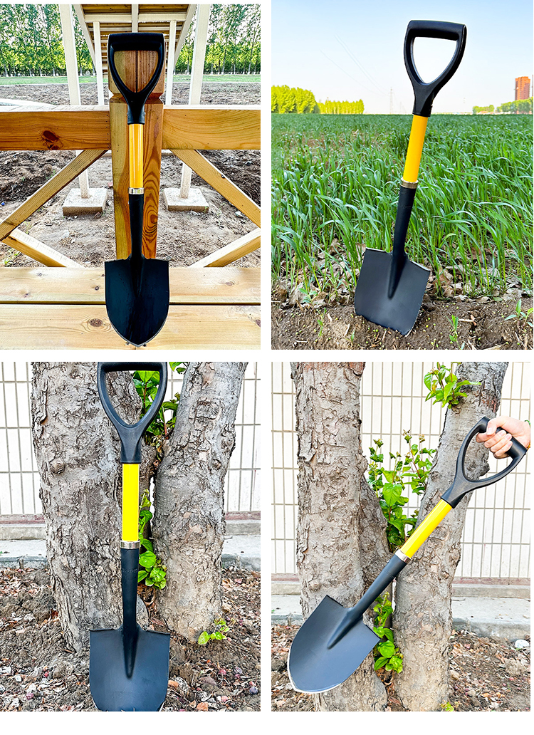 24Hours Sample Farming Tools Mini Steel Spade Small Shovel With Fiberglass Handle manufacture