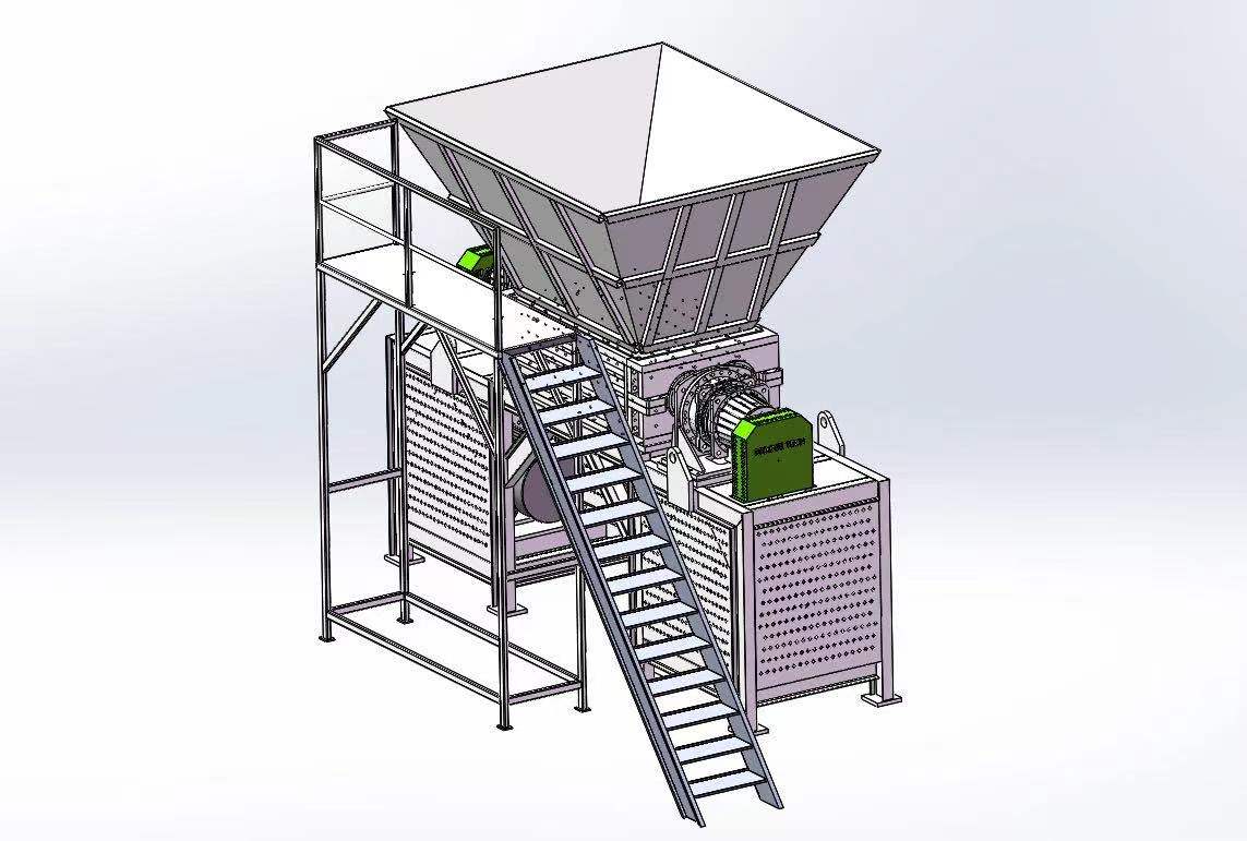 Computer Plastic Wire Mesh Double Shaft Shredder Machine manufacture