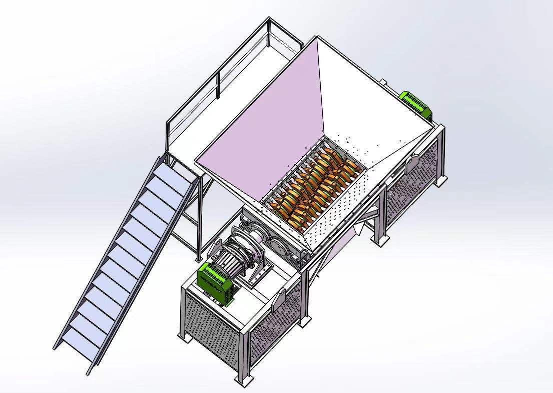 Computer Plastic Wire Mesh Double Shaft Shredder Machine details