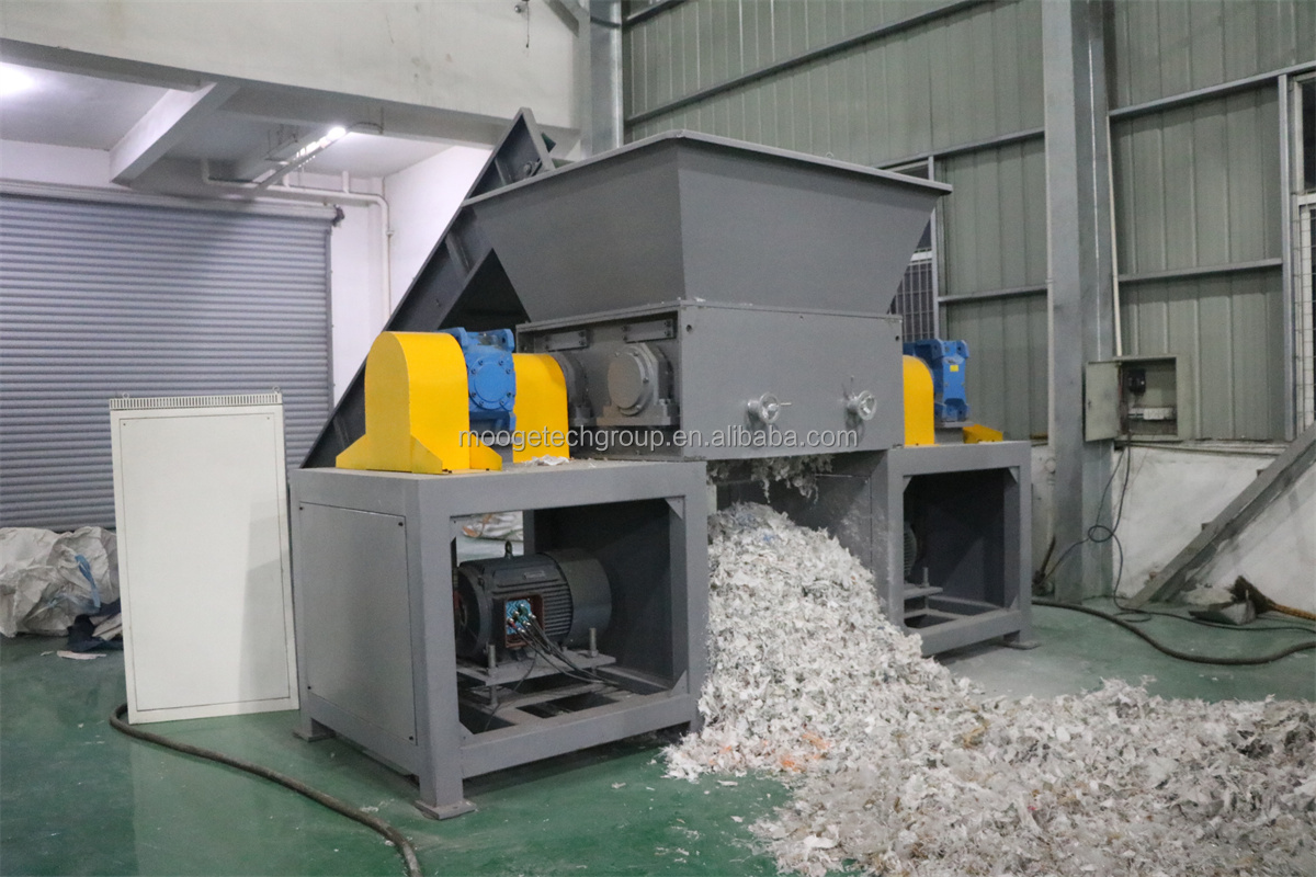 Double Single Shaft Shredding Machine PE PP LDPE HDPE Waste Film Plastic Bags Shredder manufacture