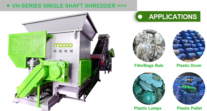 Plastic Lump Bottle Drum Barrel Pallet Block Film Bags Waste Plastic Single Shaft Shredding Shredder Plastic supplier