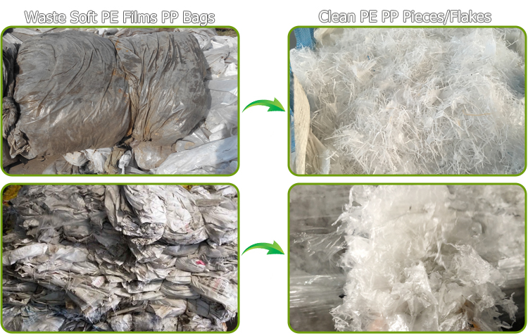 Waste Pe Ldpe Plastic Film Pp Jumbo Woven Bag Crushing Washing Line factory