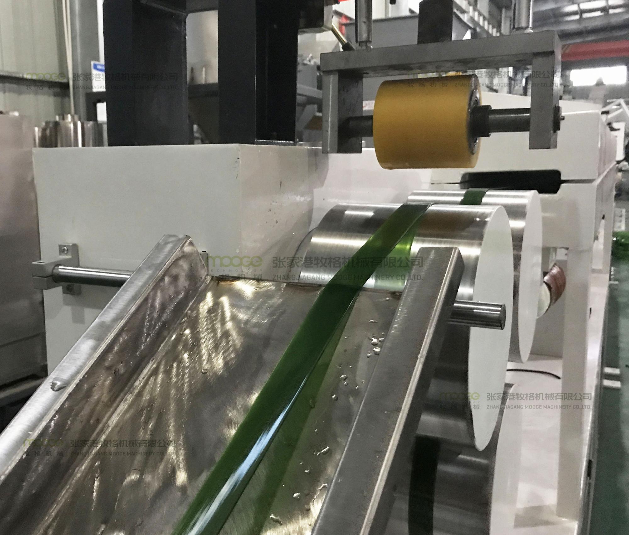 Plastic PET Recycling Plant PET Strap Making Machine / PET Package Strap Band Extrusion Line details