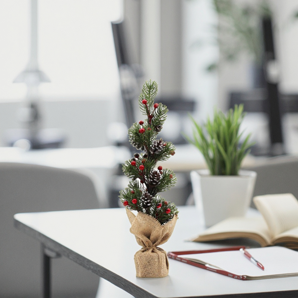 Hot Selling New 13*13*45cm PE Pine Cone Christmas Table Top Tree for Home Interior Decoration Family Desktop Ornaments-Factory factory