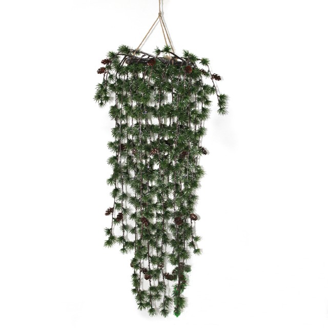 2025 Yiwu Best Selling Mini Pine Needle Christmas Hanging Decoration 25*25*68cm Modern Leaf Door Ornaments details