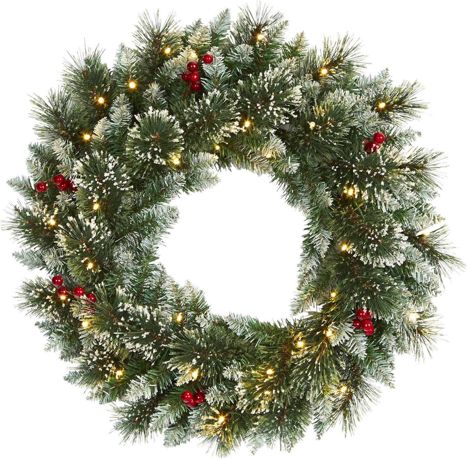product yiwu factory customizable 24 eco friendly pvc artificial christmas wreath garland pine needle material for home use-4