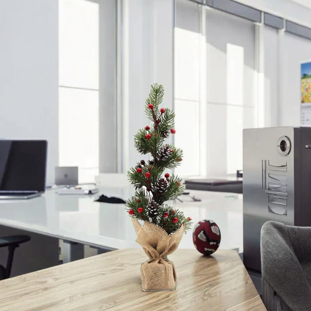 Hot Selling New 13*13*45cm PE Pine Cone Christmas Table Top Tree for Home Interior Decoration Family Desktop Ornaments-Factory details