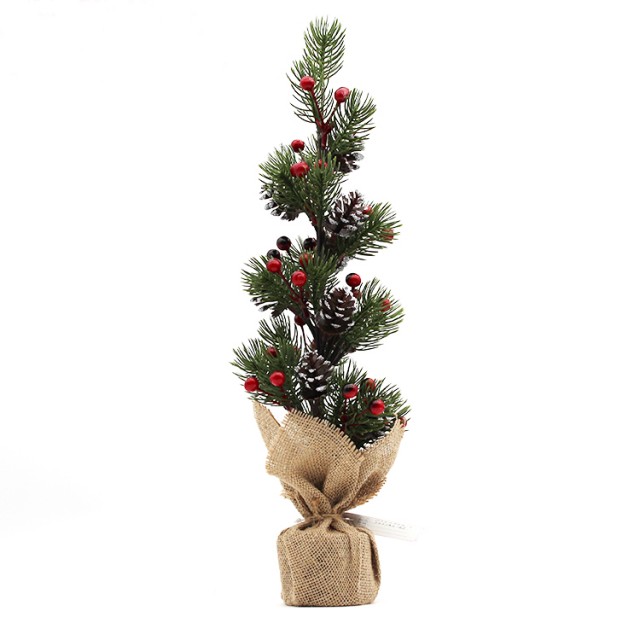 Hot Selling New 13*13*45cm PE Pine Cone Christmas Table Top Tree for Home Interior Decoration Family Desktop Ornaments-Factory manufacture