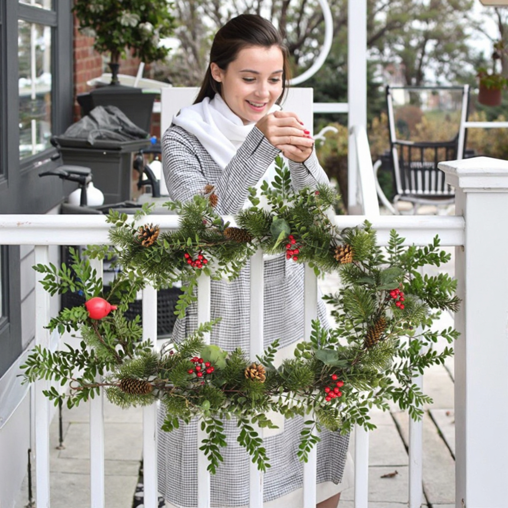 150*30*8cm Festive Pinecone Berry Christmas Decorations Decorated PE Garland with Pine Cone Red Berry Christmas Decorations factory