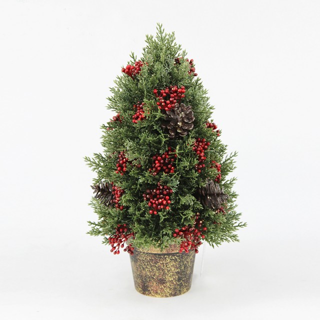 Wholesale 18*18*32cm PE Pine Cone Christmas Desktop Ornaments Holiday Scene Table Top Tree Decorations Christmas Decorations details
