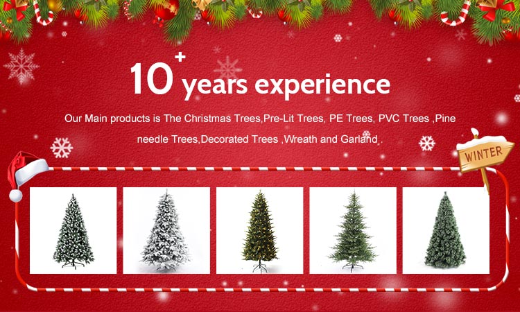 USA Style Artificial PVC Christmas Tree Red and White Color Made in America details
