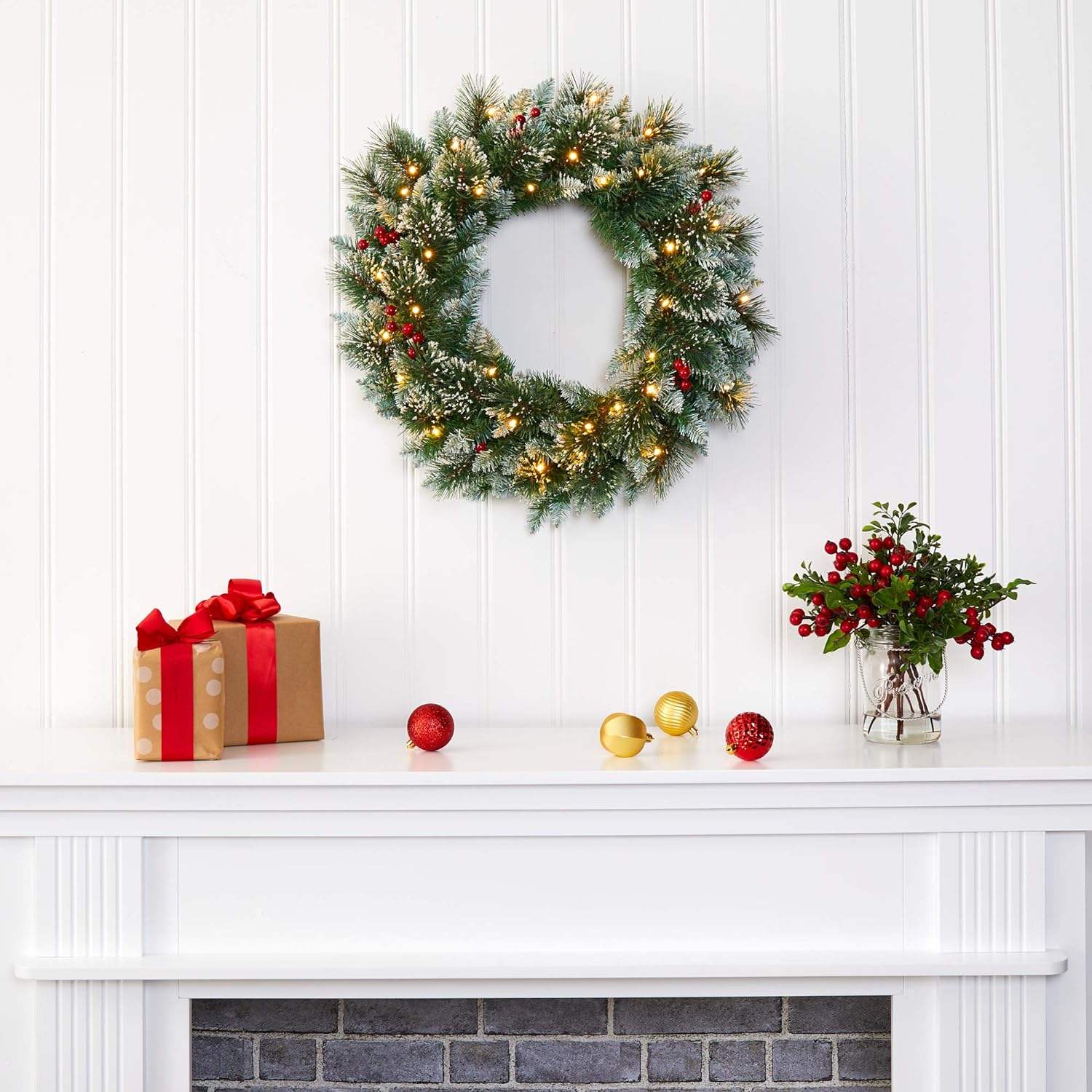 product yiwu factory customizable 24 eco friendly pvc artificial christmas wreath garland pine needle material for home use-2