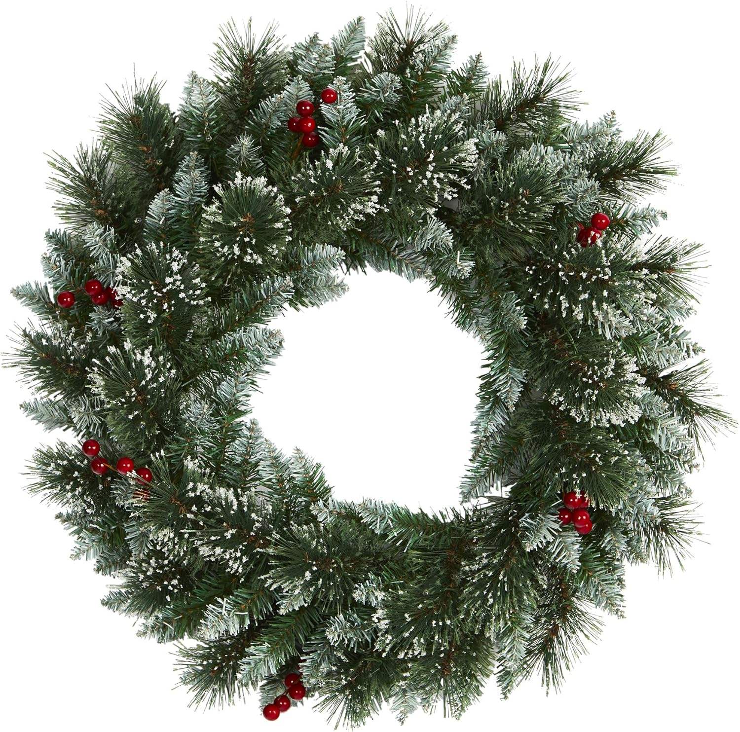 product yiwu factory customizable 24 eco friendly pvc artificial christmas wreath garland pine needle material for home use-3