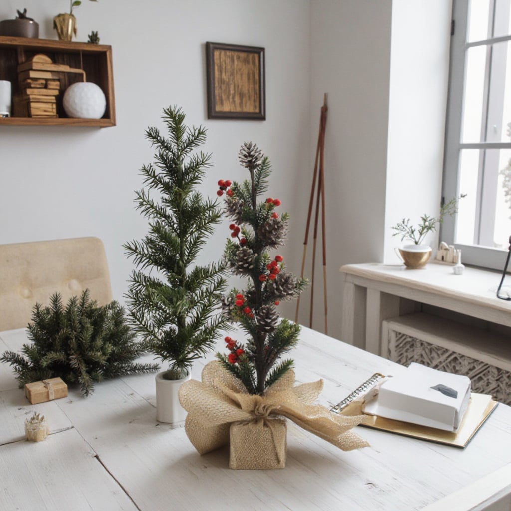 2025 New Arrival 11*11*42cm PE & Pine Cone Christmas Table Top Tree Popular Indoor Home Luxury Decoration for Xmas manufacture