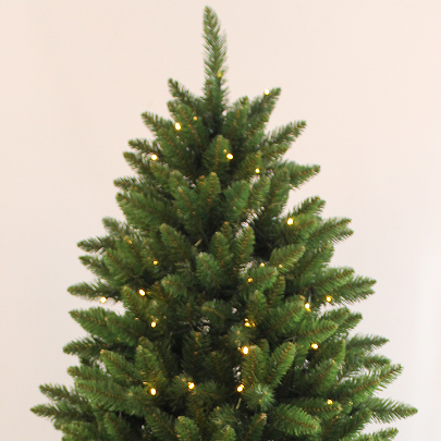 Modern Green PVC Artificial Christmas Tree with Warm White LED Lights Eco-Friendly Pre-Lit Customizable Size Wholesale Price supplier