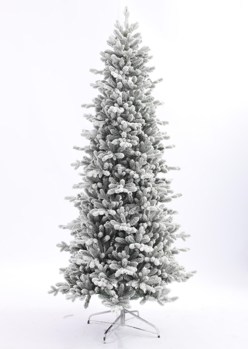 210cm Luxury Artificial Christmas Tree 7ft PE & PVC with White Glitter and Pine Cone Christmas Decorations factory